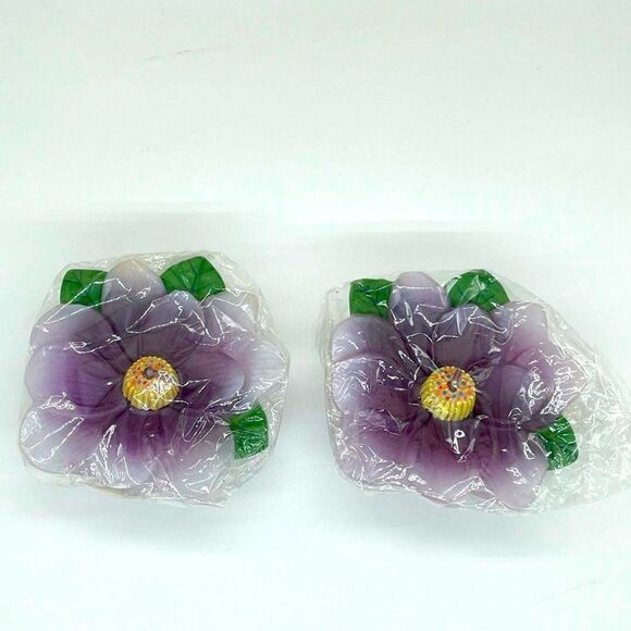 The White Barn Candle Co Other - Candles Lot of 2 Purple Magnolia Flower Floating Candles